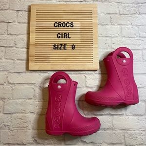 Crocs Candy Pink Handle It Rain Boot Little Kid Size C9